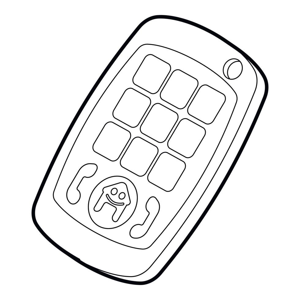 Toy mobile phone icon, outline style vector