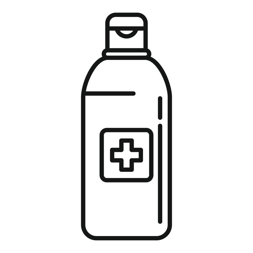 icono de botella antiséptica, estilo de contorno vector