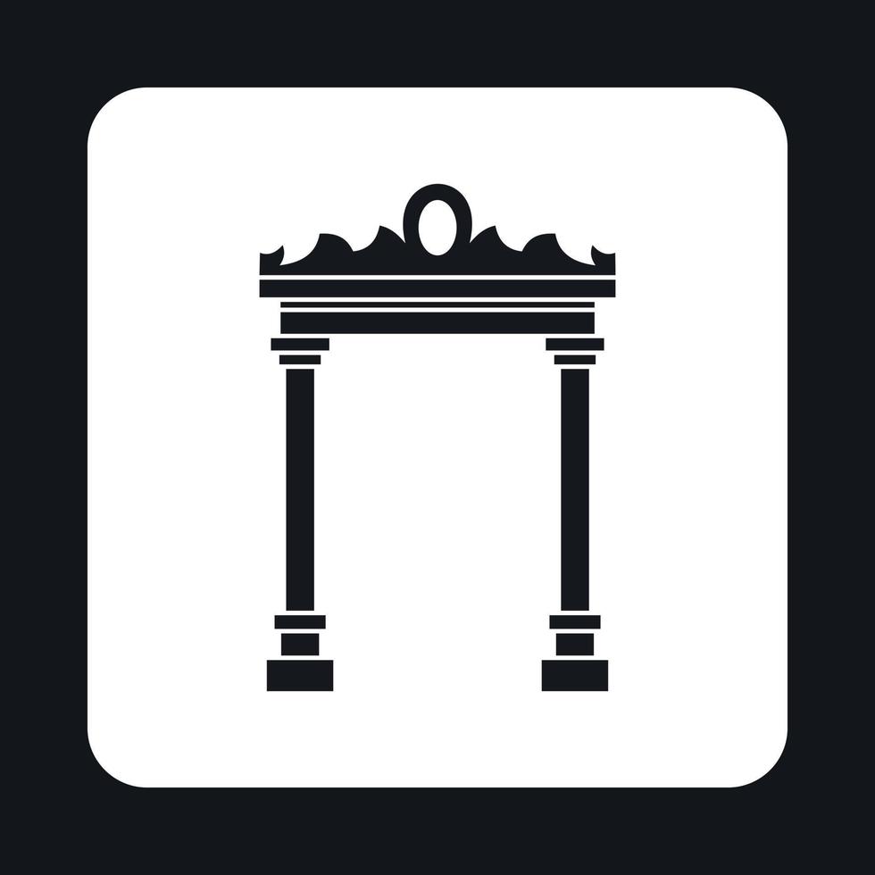 Ornamental arch icon, simple style vector