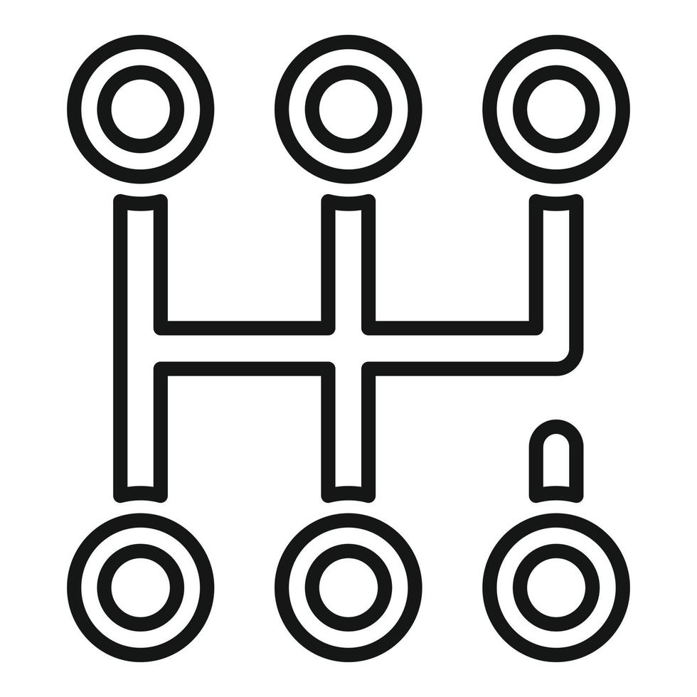 Gearbox scheme icon, outline style vector