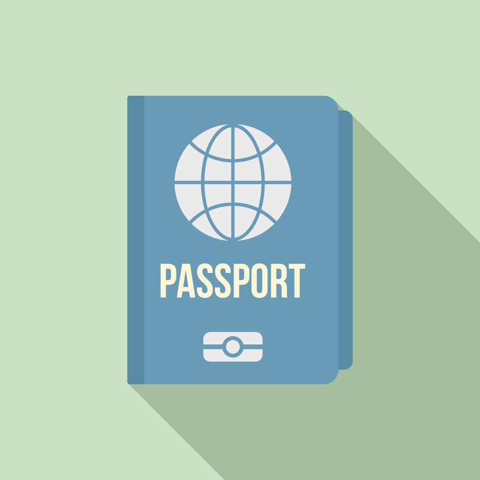 Personal information passport icon, flat style vector