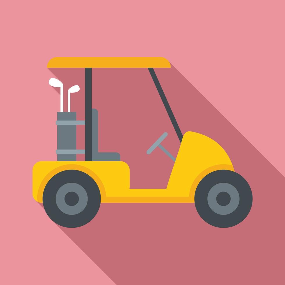 icono de campo de carrito de golf, estilo plano vector