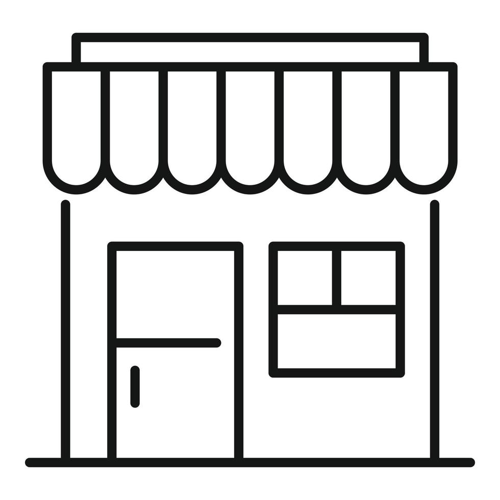 Street shop icon, outline style vector