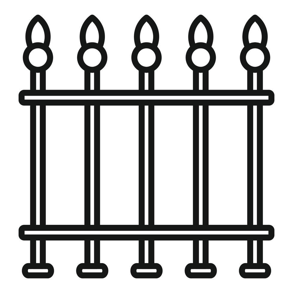 Blacksmith metal fence icon, outline style vector