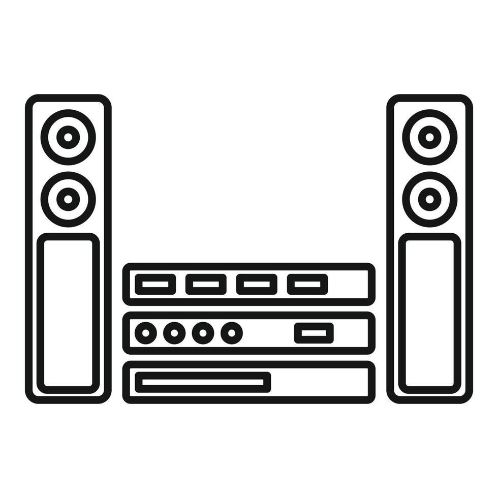 Sound system icon, outline style vector