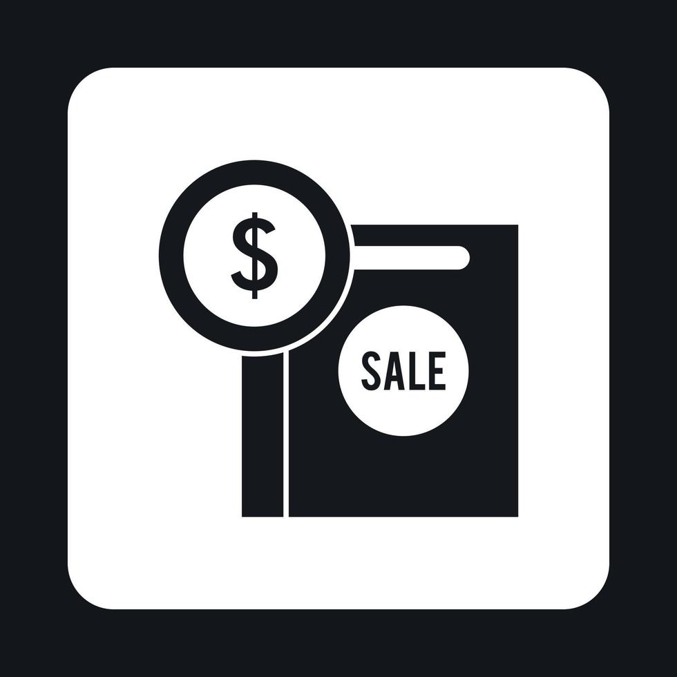 Sale icon, simple style vector