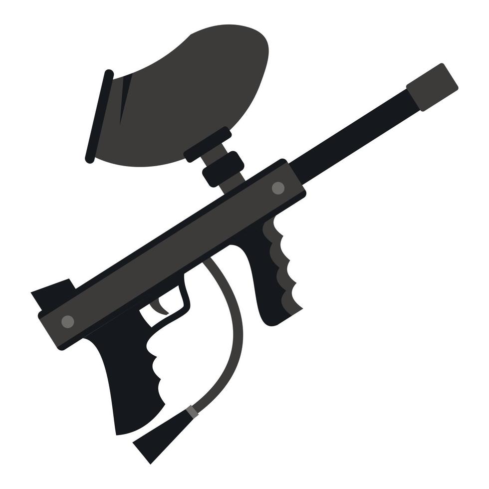 Paintball marker gun icon, flat style vector