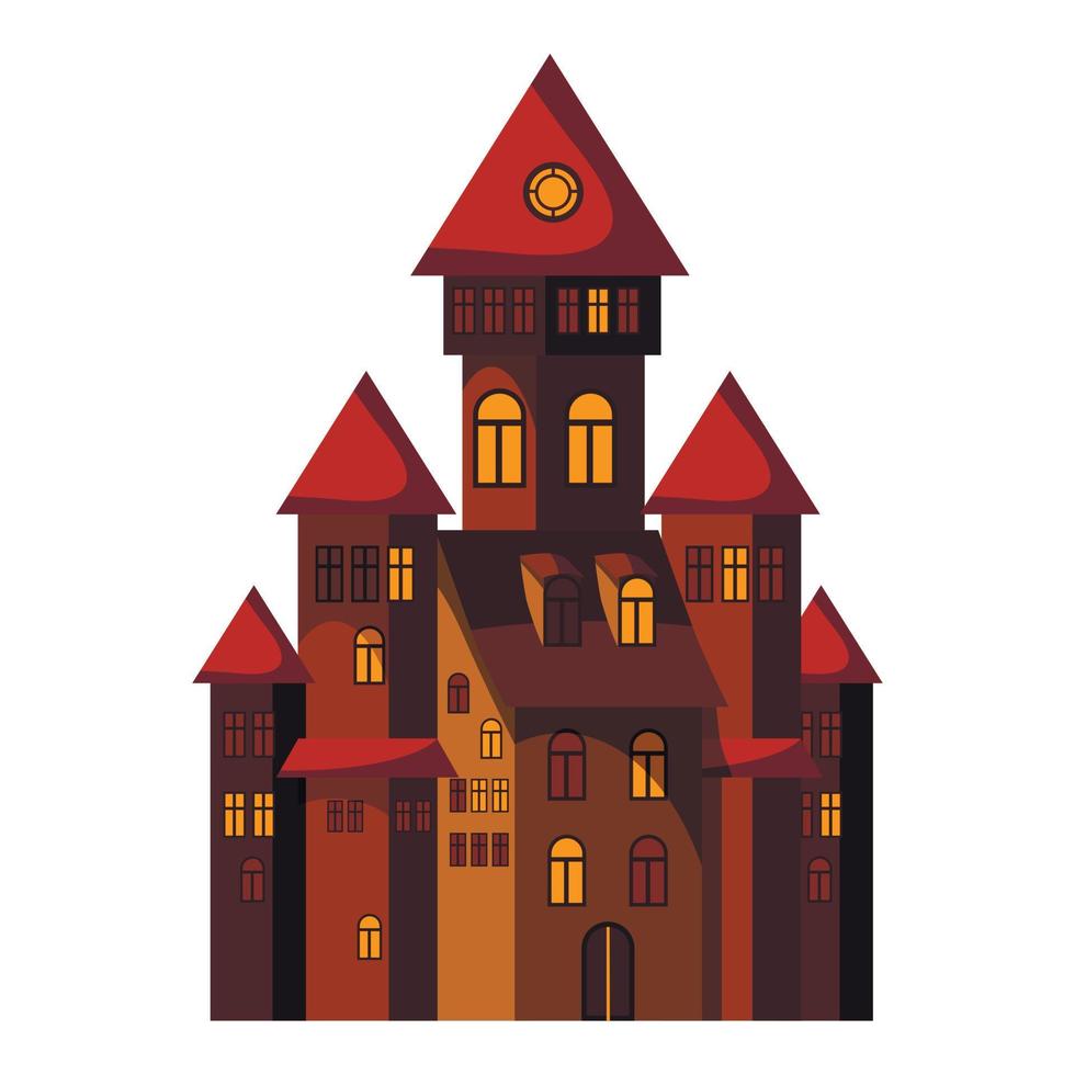 Castle icon, cartoon style vector