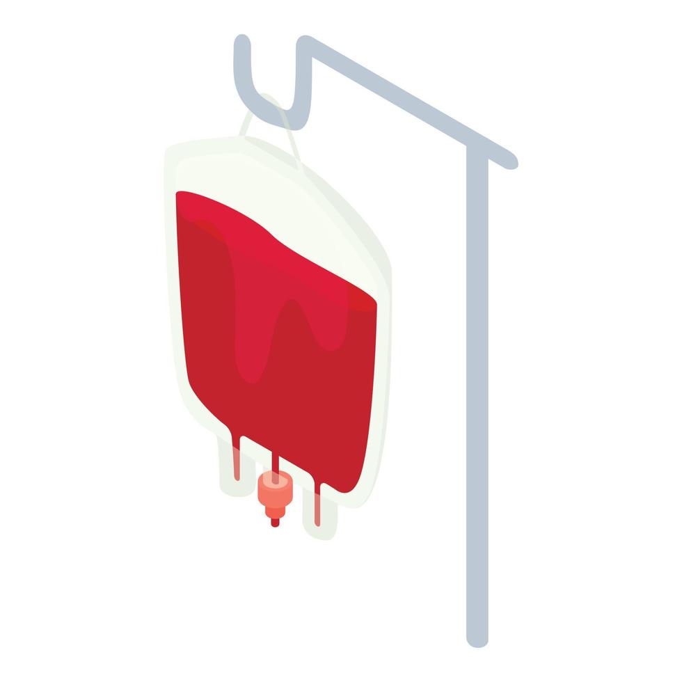 icono de paquete para transfusión de sangre vector