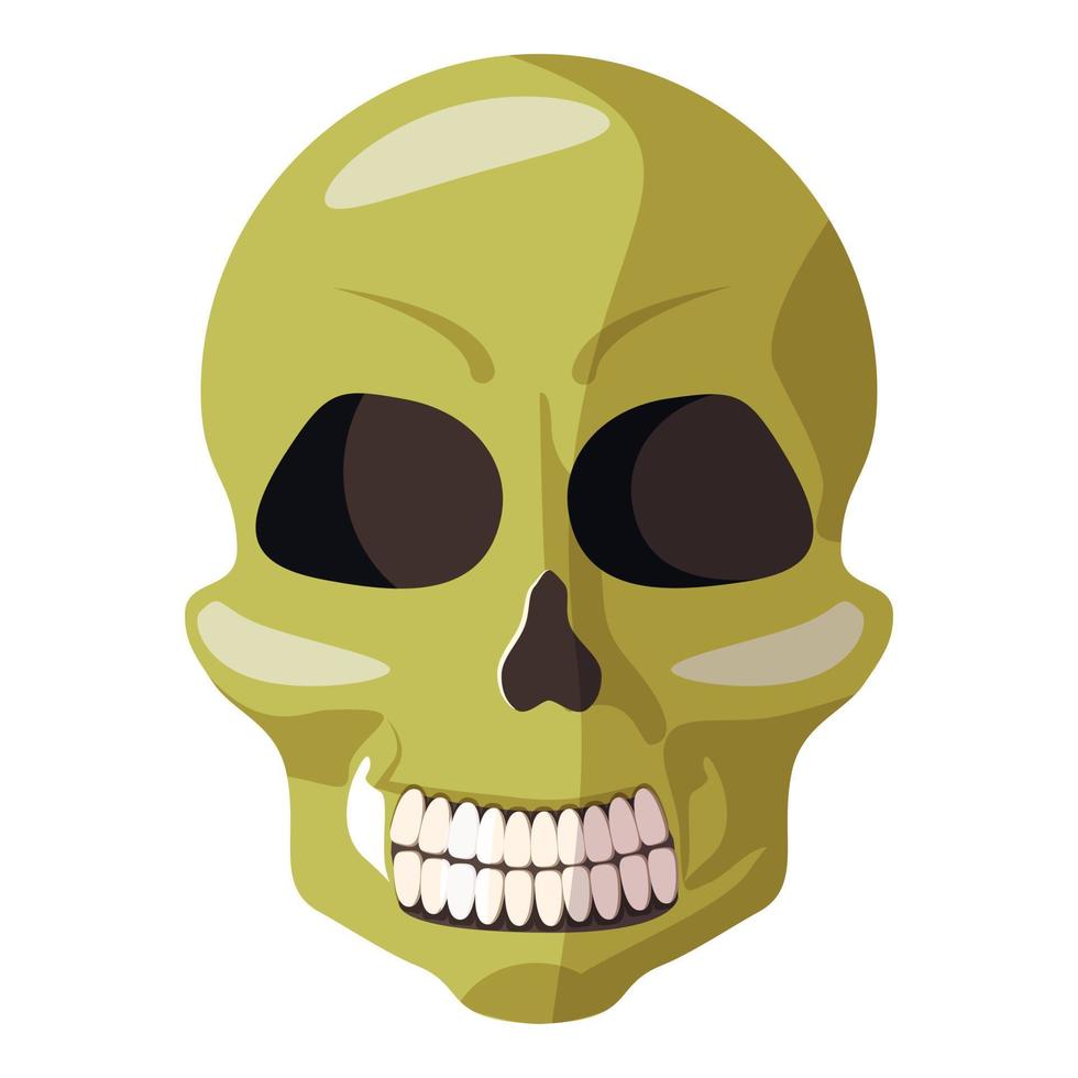 Skull icon, cartoon style vector