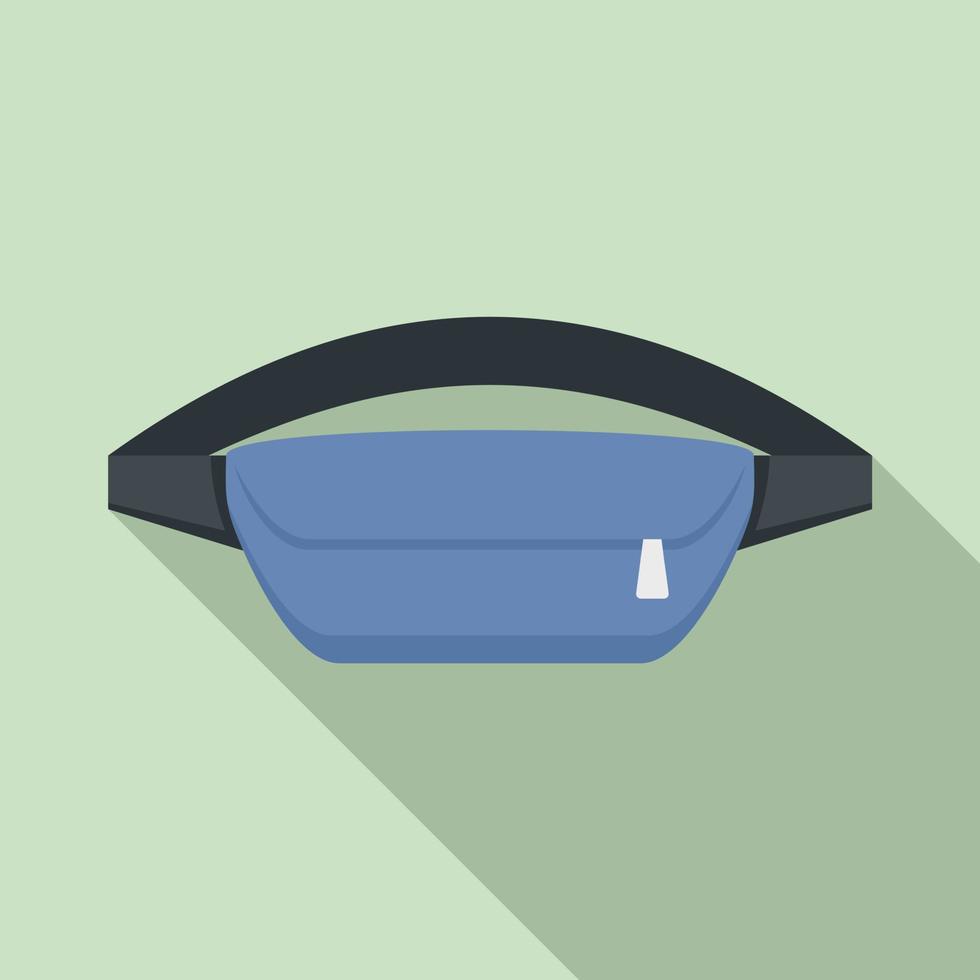 Waist bag equipment icon, flat style vector