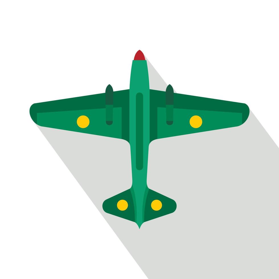 icono de avión militar, estilo plano vector