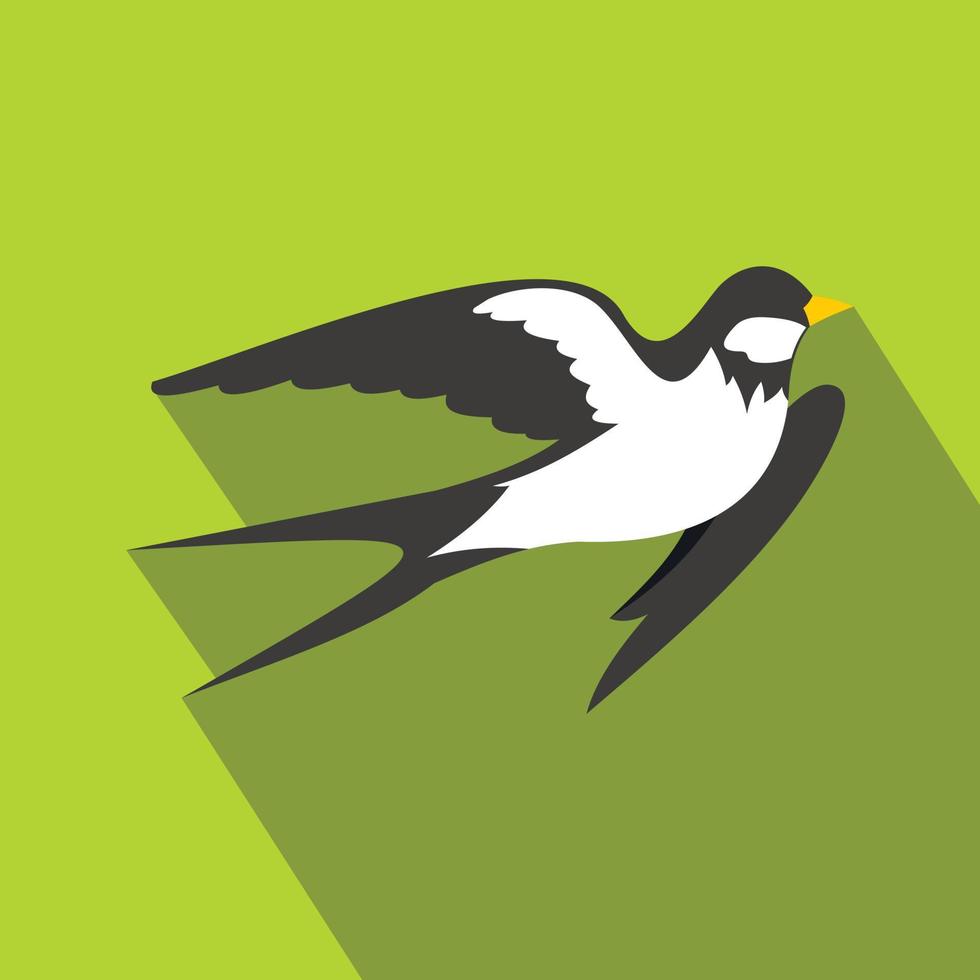 icono de golondrina, estilo plano vector