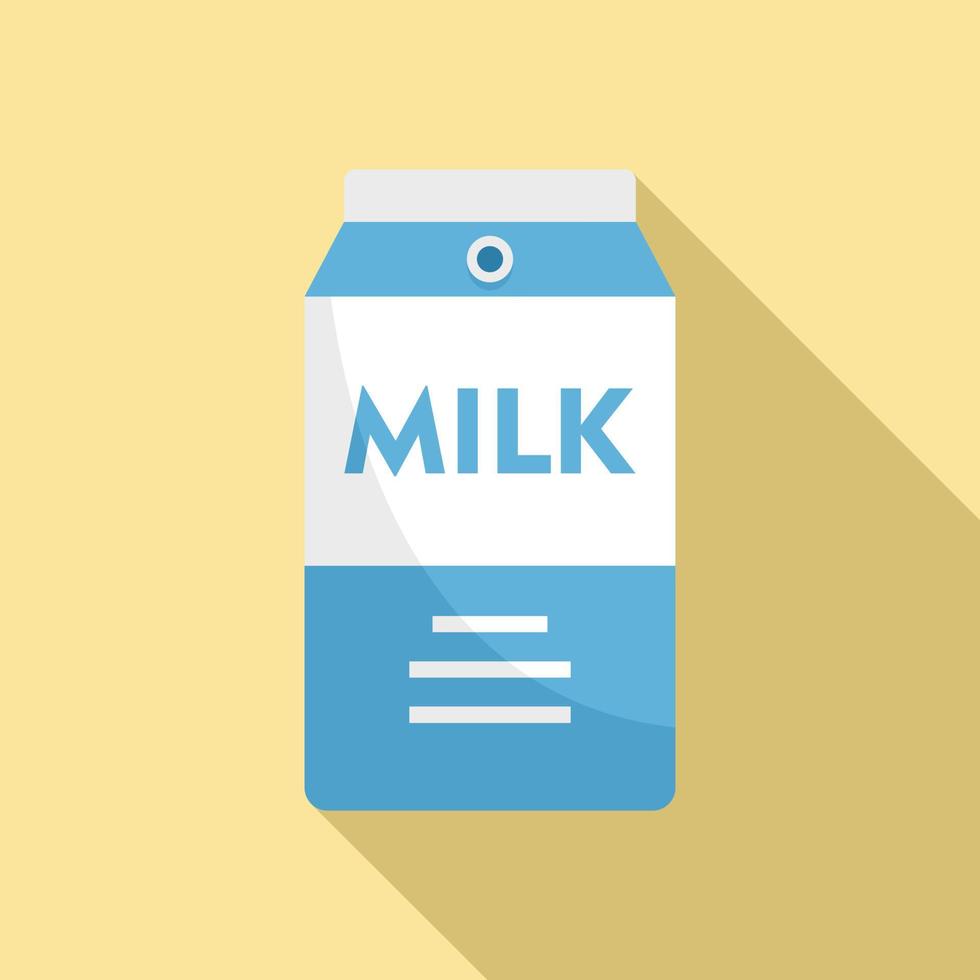 icono de paquete de leche, estilo plano vector