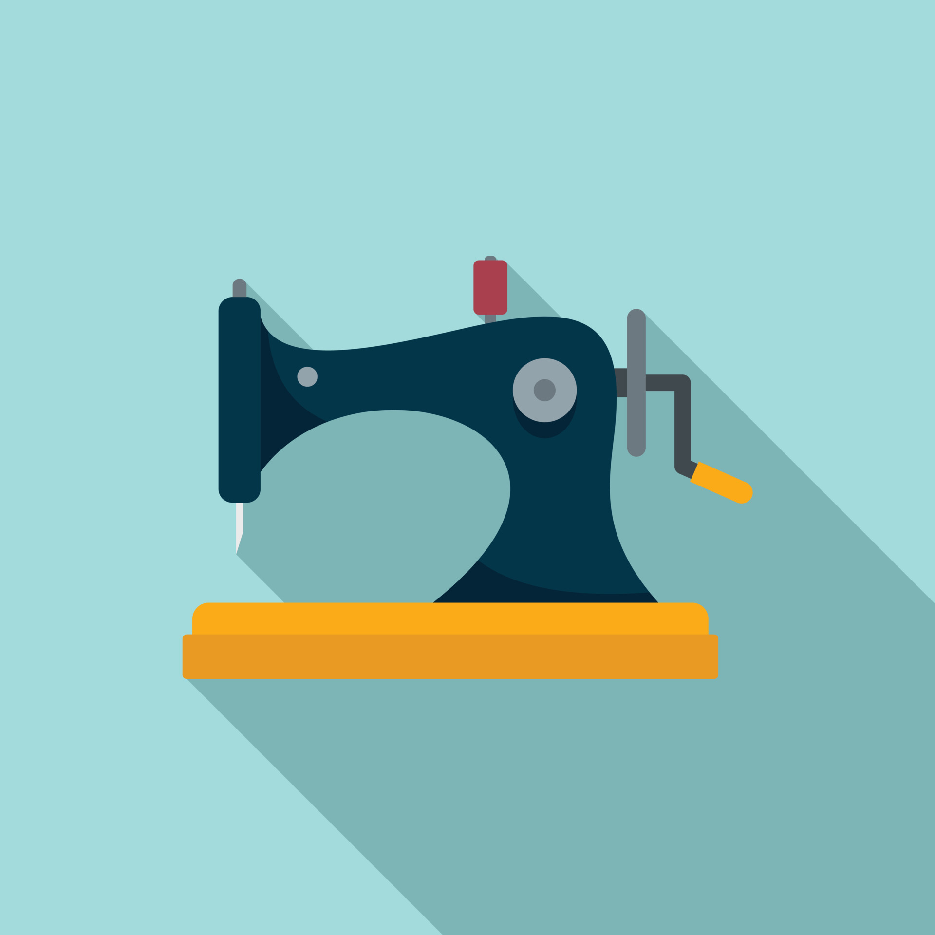 Old sewing machine icon, flat style 14669123 Vector Art at Vecteezy