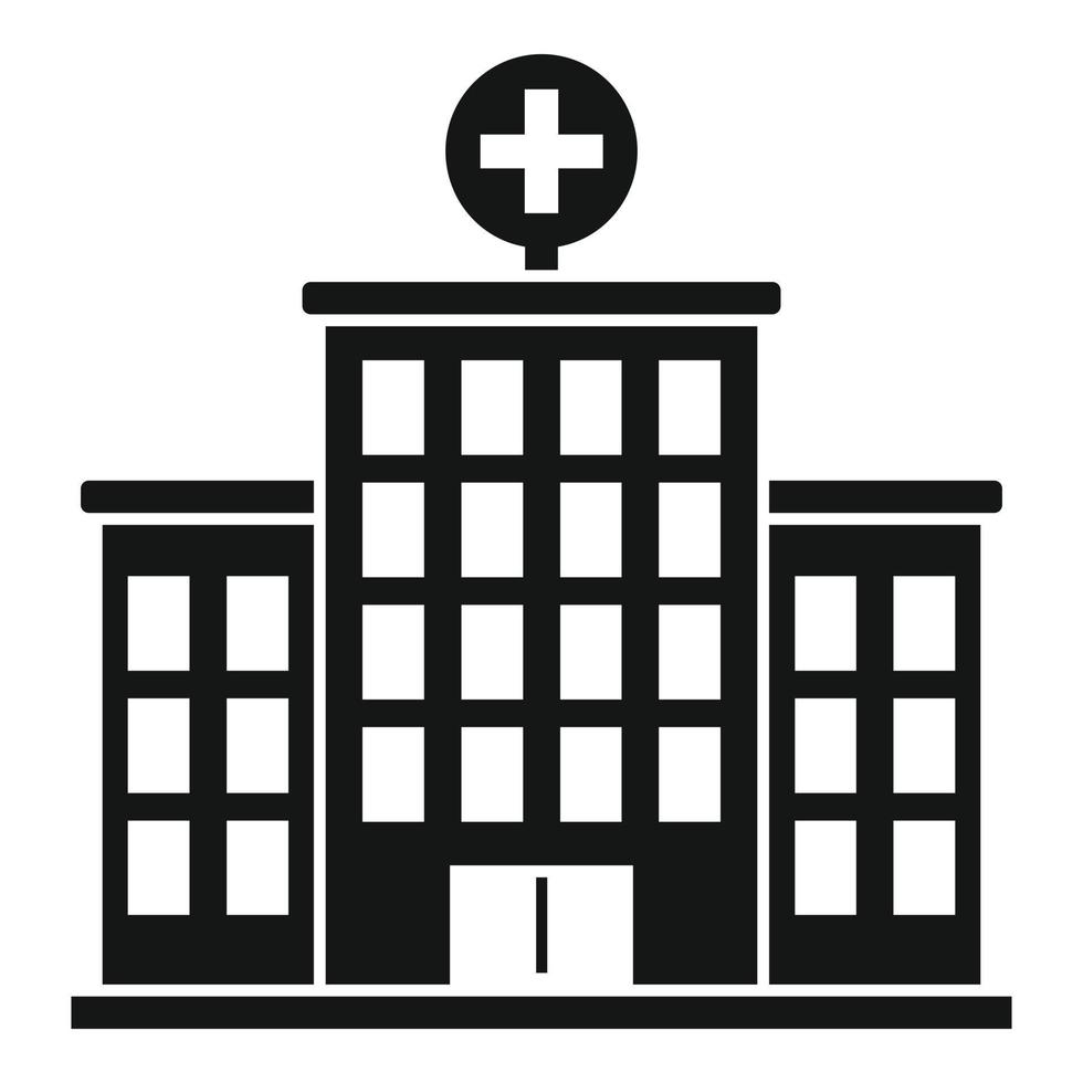 icono de coronavirus del hospital, estilo simple vector