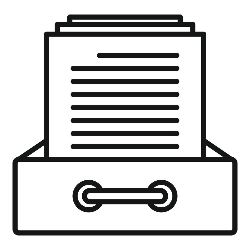 icono de documento de flujo de trabajo, estilo de esquema vector