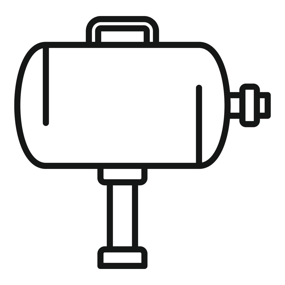 Tire fitting air compressor icon, outline style vector