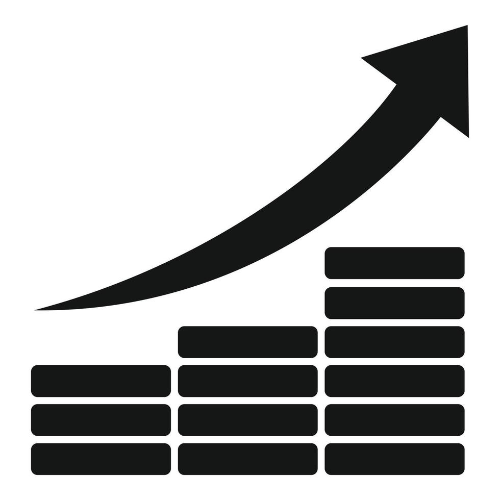 Up broker chart icon, simple style vector