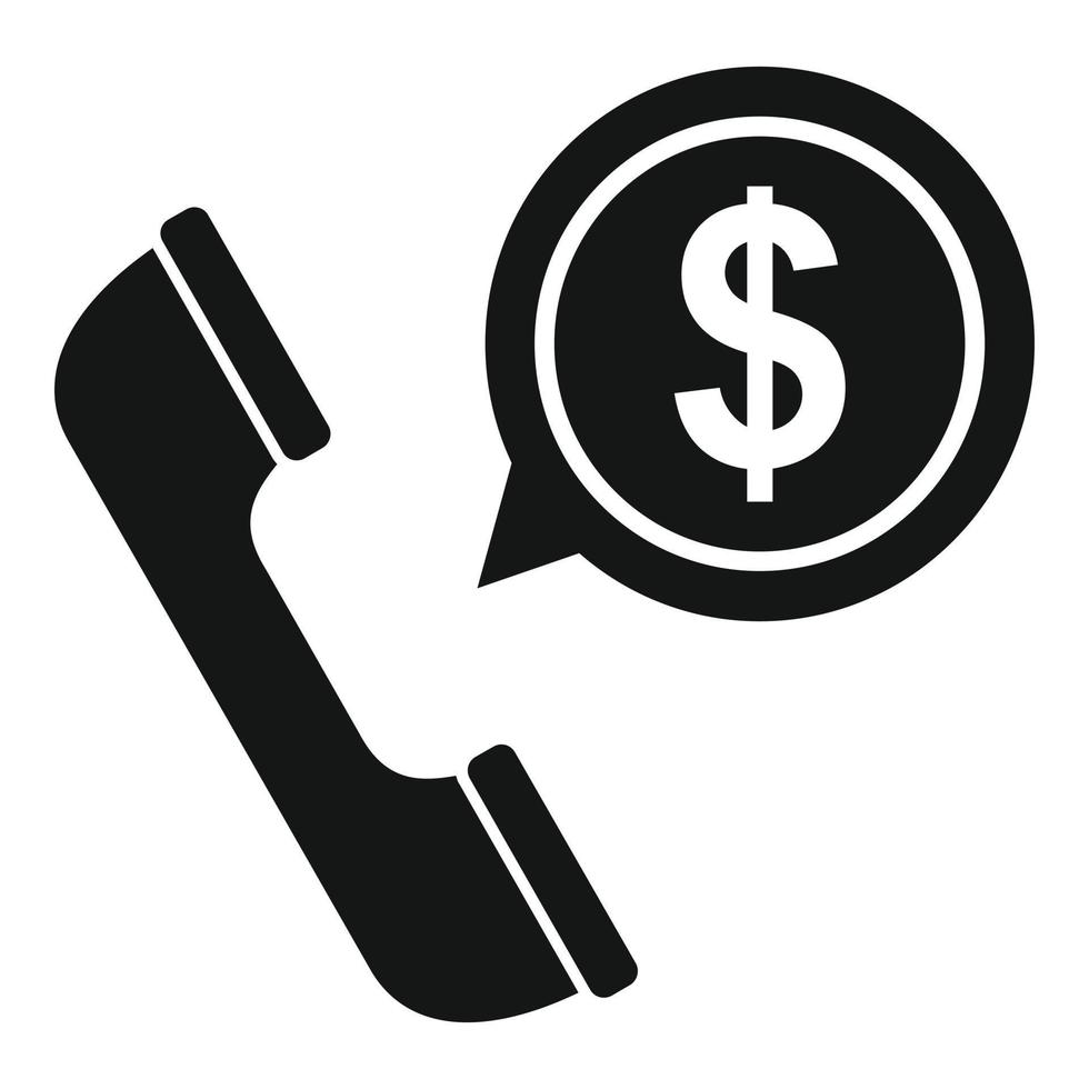 icono de llamada de dinero del comerciante, estilo simple vector