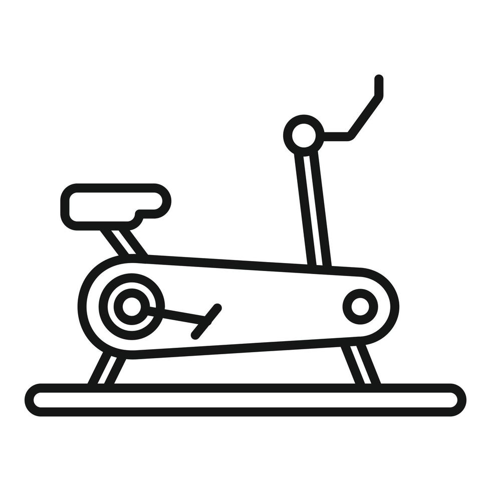 icono de bicicleta de ejercicio interior, estilo de contorno vector