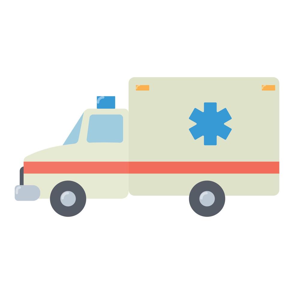 icono de ambulancia, estilo plano vector