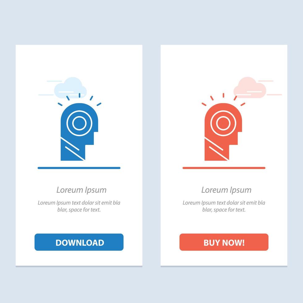 Idea Light Man Hat  Blue and Red Download and Buy Now web Widget Card Template vector