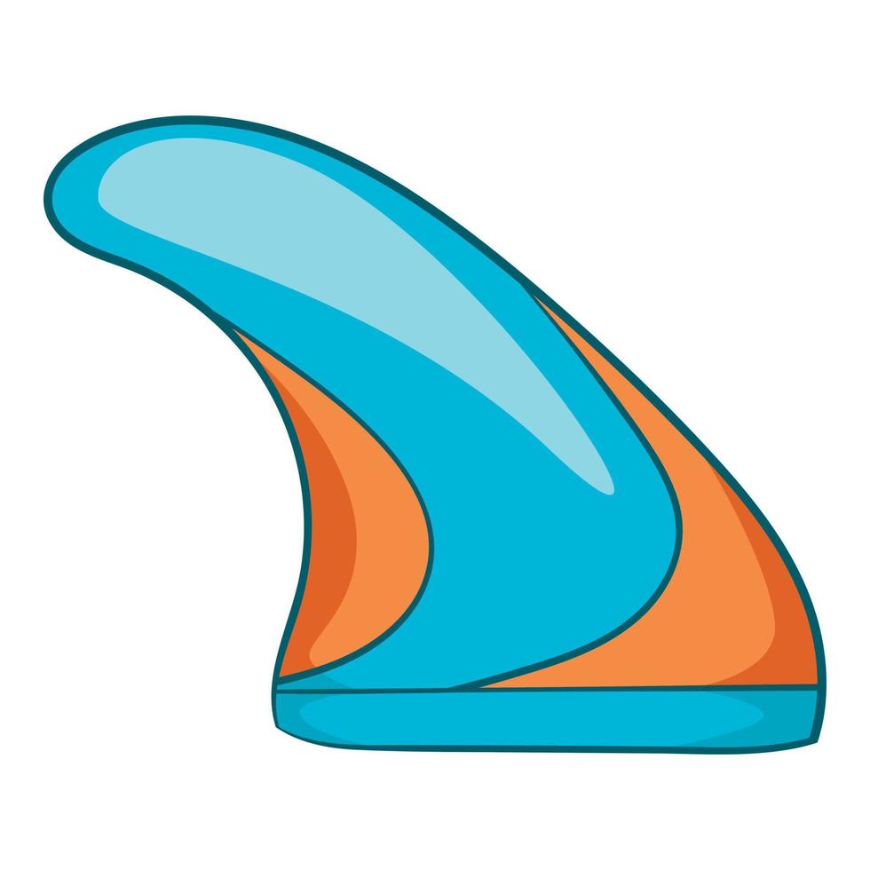 Surfing fin icon, cartoon style vector