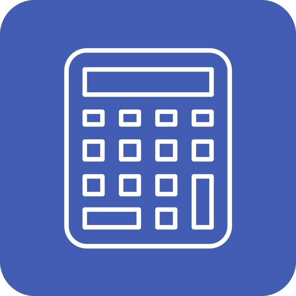 Calculator Line Round Corner Background Icons vector