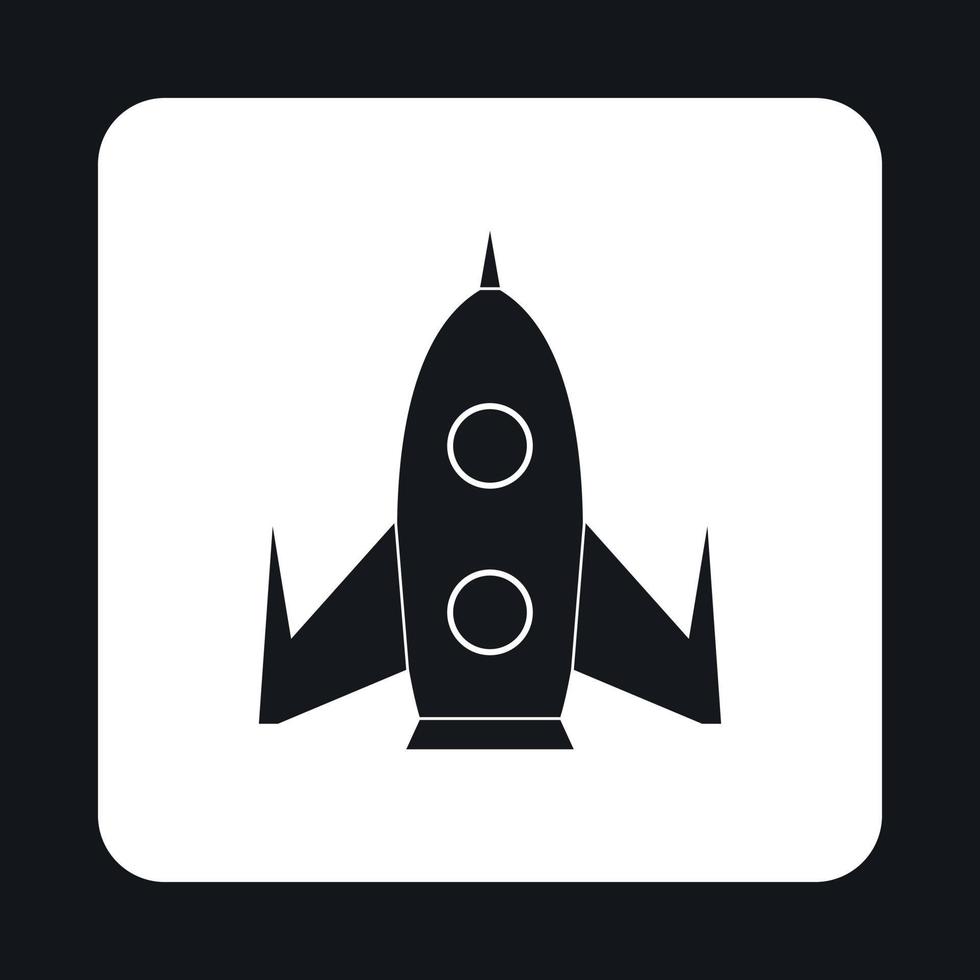 Universal rocket icon, simple style vector