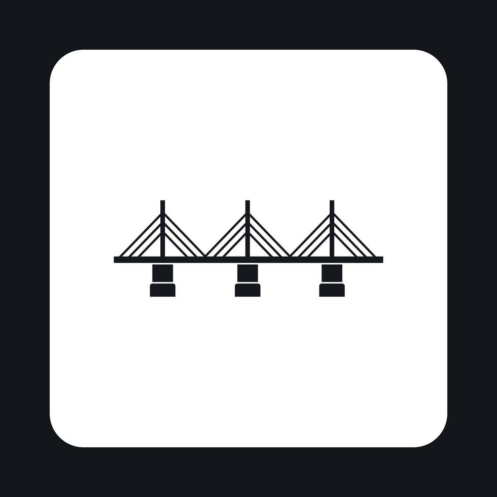 puente con icono de soporte triangular, estilo simple vector