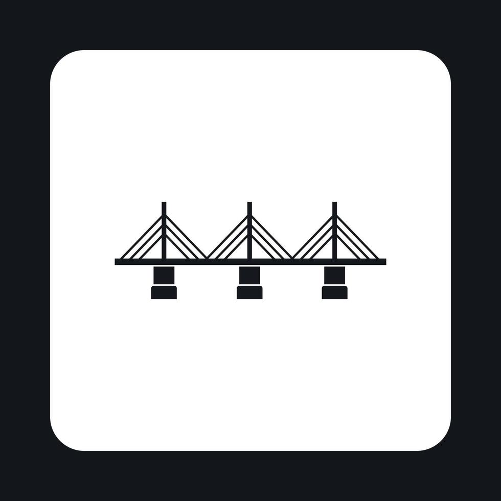 Bridge with triangular supports icon, simple style vector