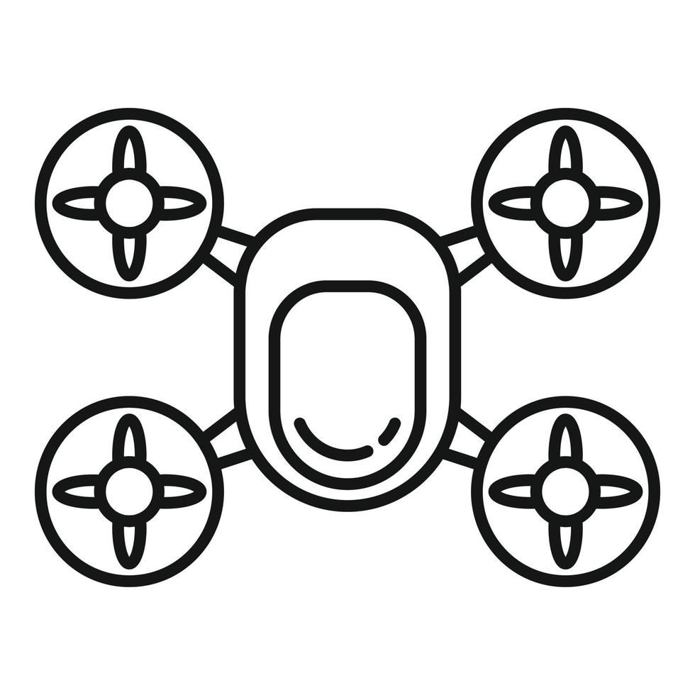 Delivery drone icon, outline style vector