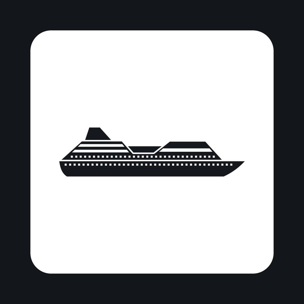 Yacht icon, simple style vector