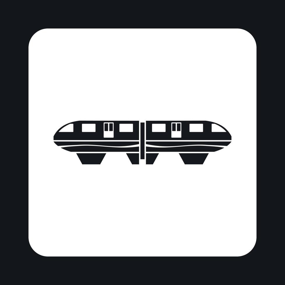 Electric train icon, simple style vector