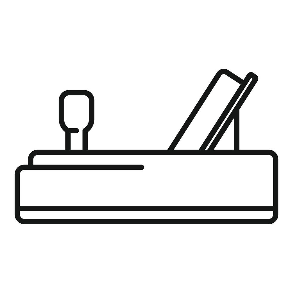 Wood plane icon, outline style vector