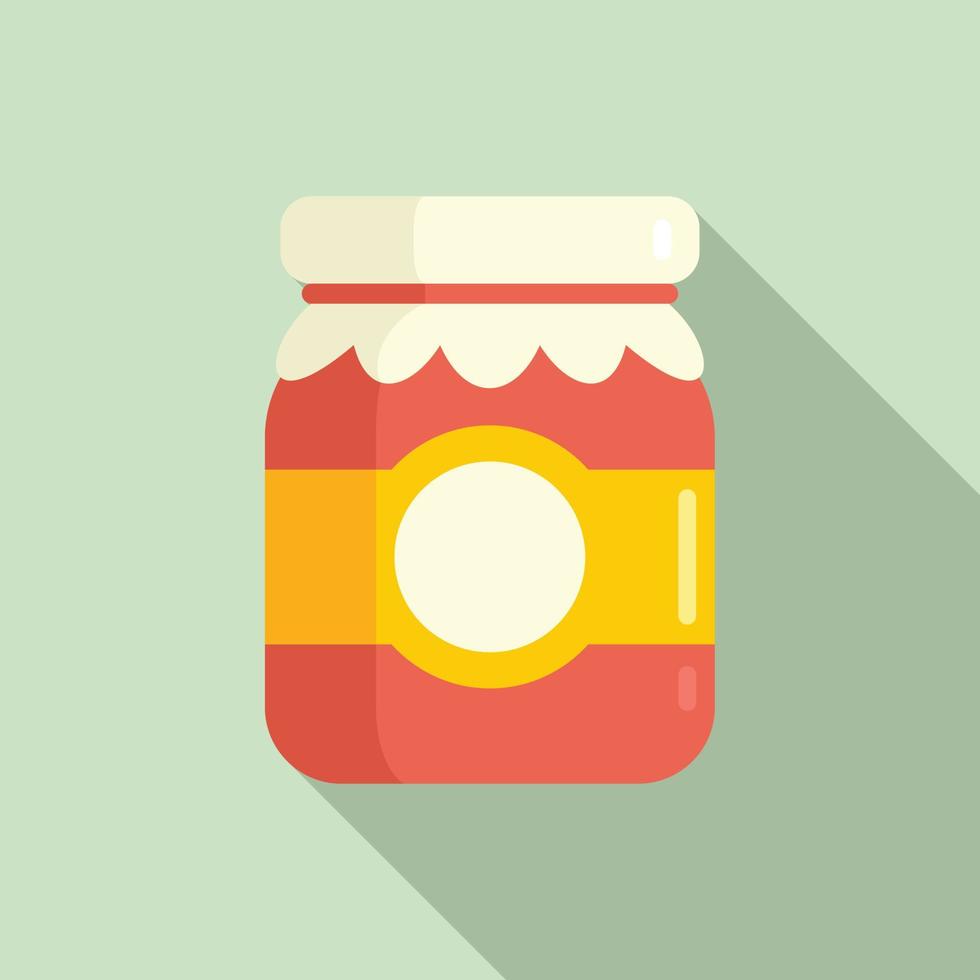 Berry jam jar icon, flat style vector