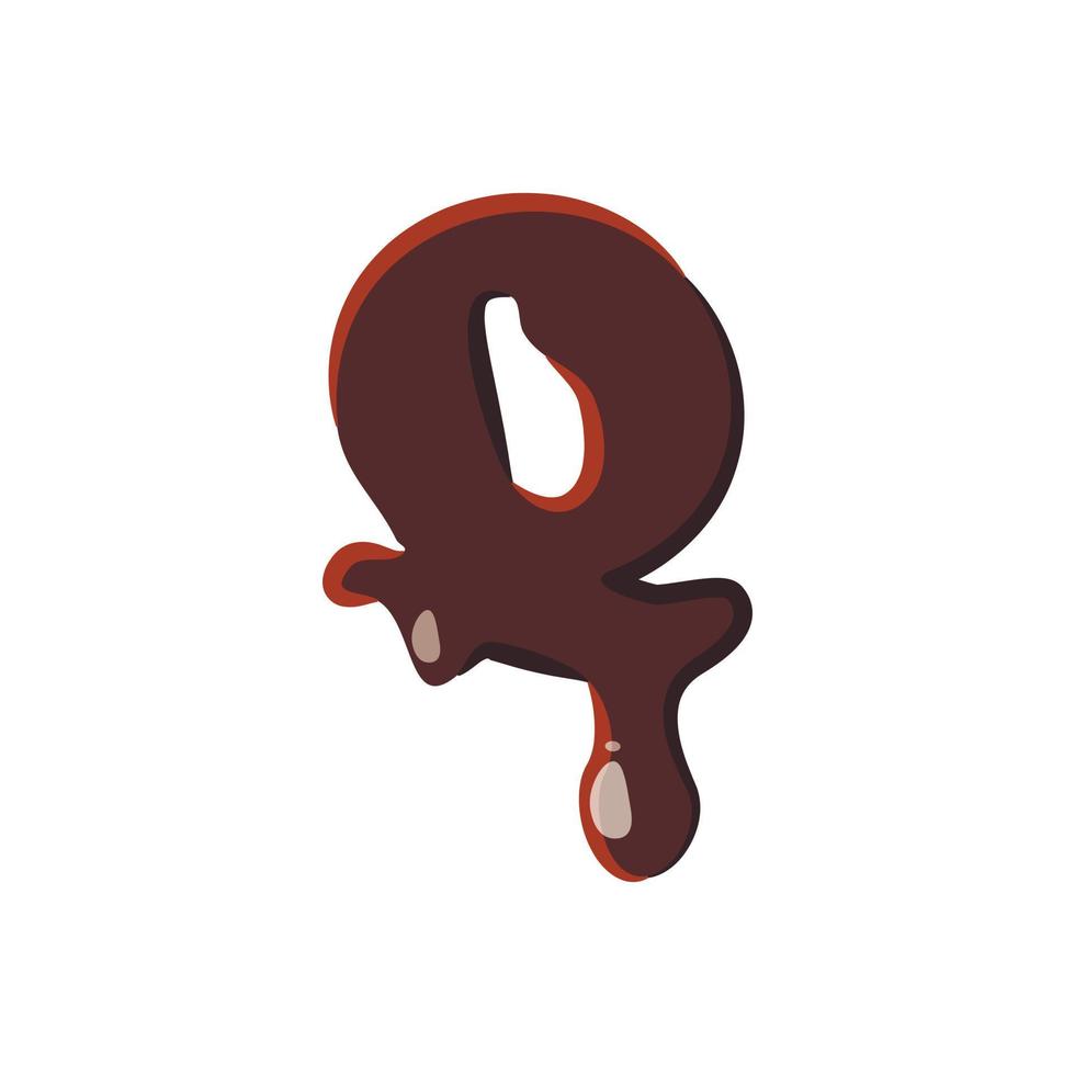 Letter Q from latin alphabet made of chocolate vector