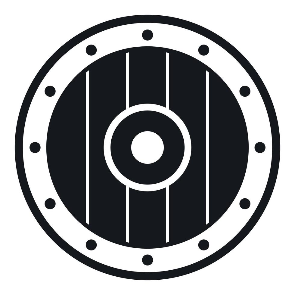 Round army shield icon, simple style vector