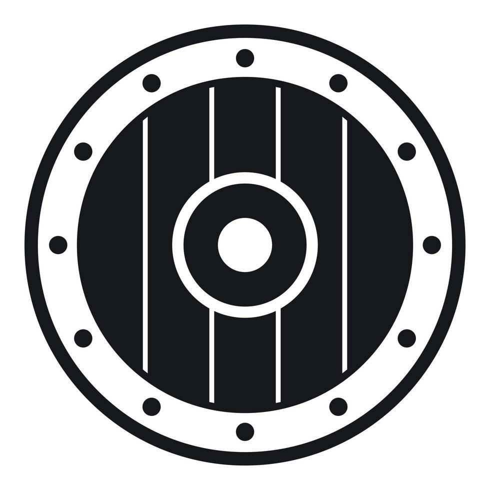 Round army shield icon, simple style vector