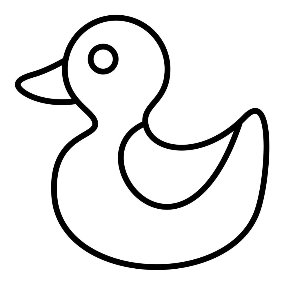 Rubber Duck Line Icon vector