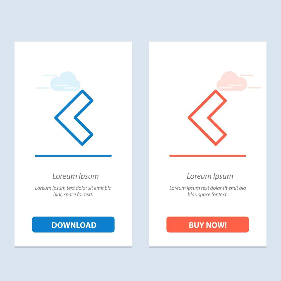 Arrow Back Left  Blue and Red Download and Buy Now web Widget Card Template vector