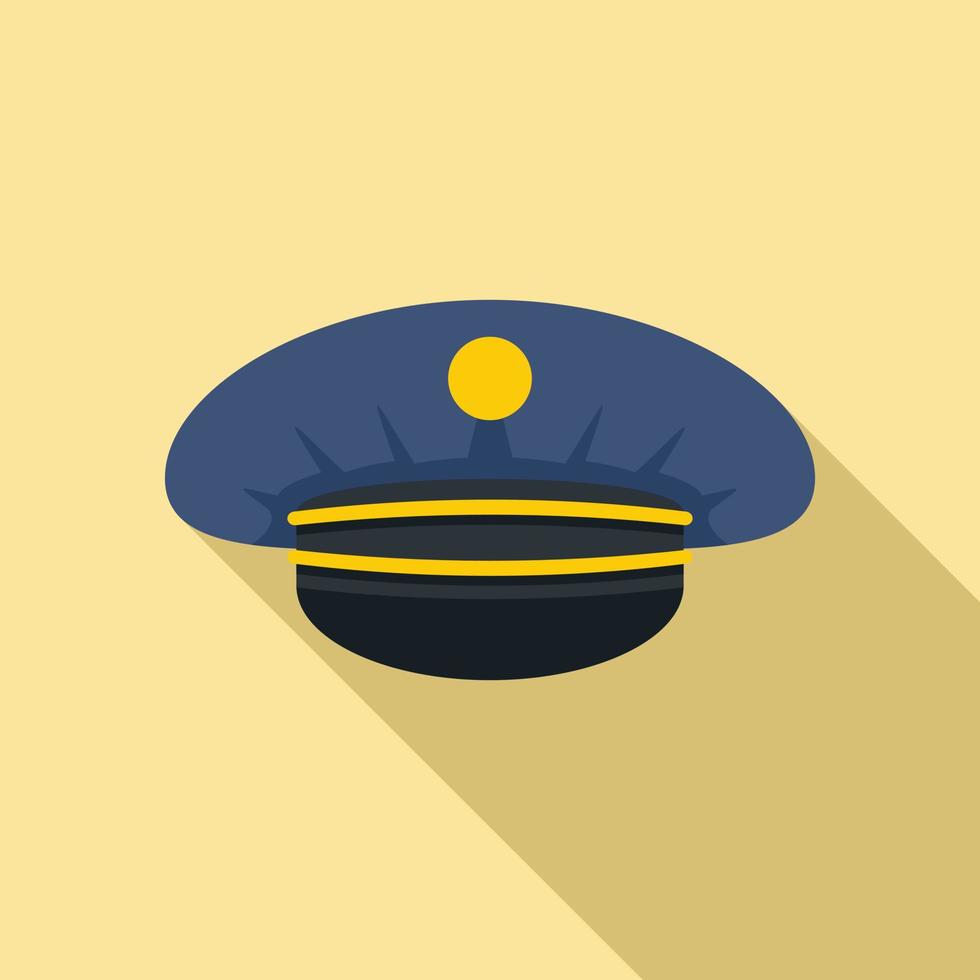 Electric train driver cap icon, flat style vector