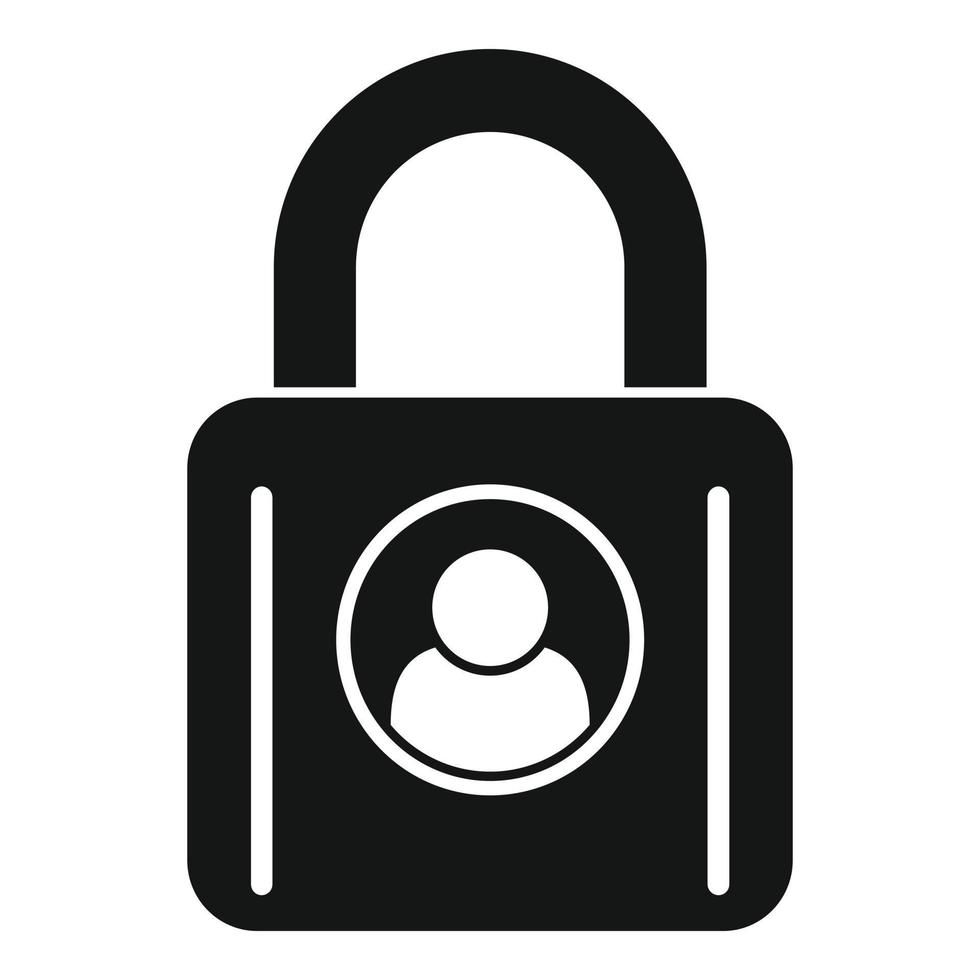 Locked personal information icon, simple style vector