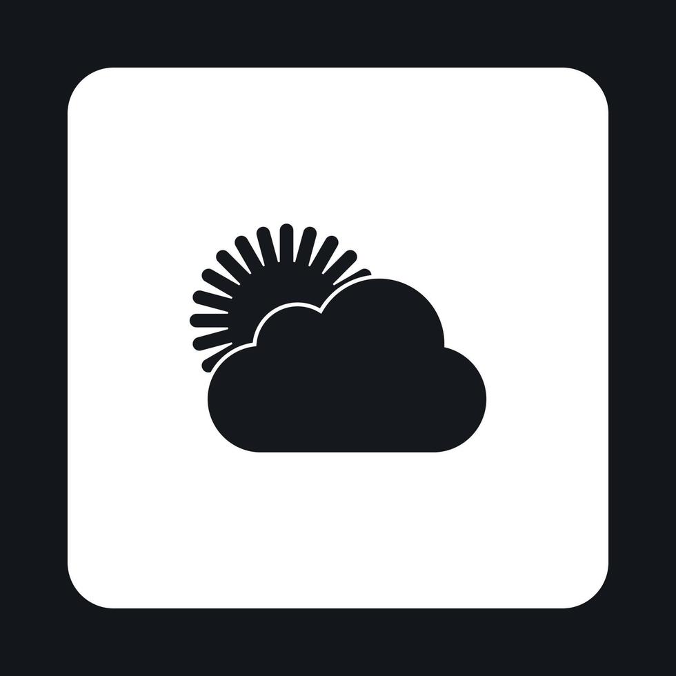 The sun appears from behind the clouds icon vector