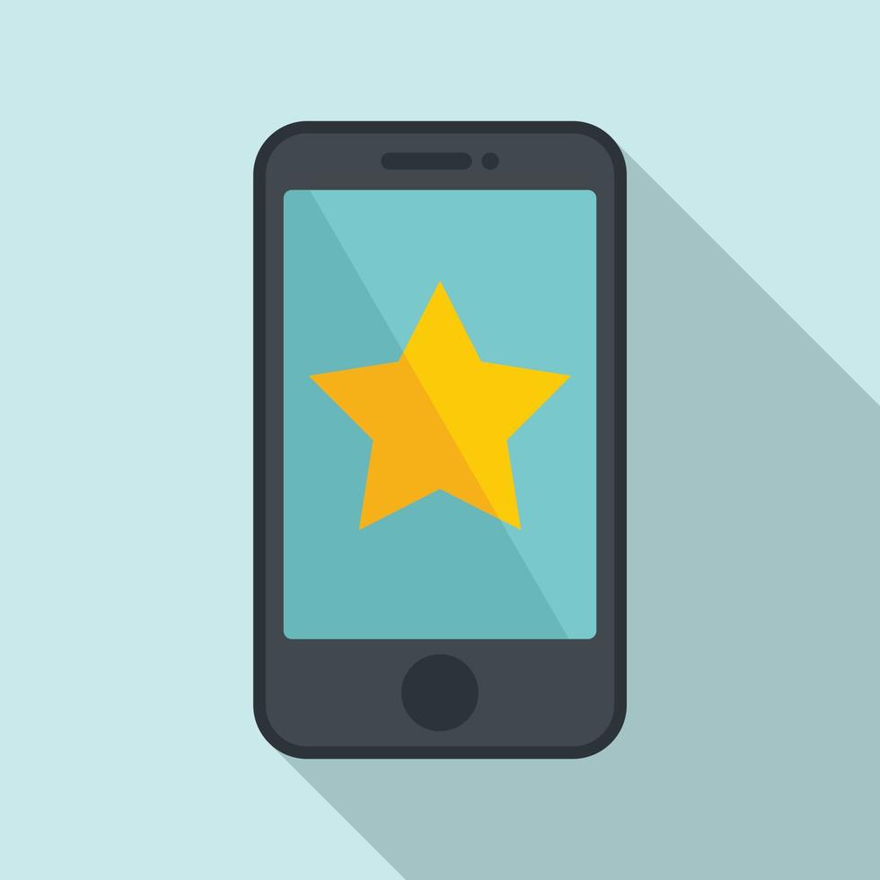 Phone star icon, flat style vector