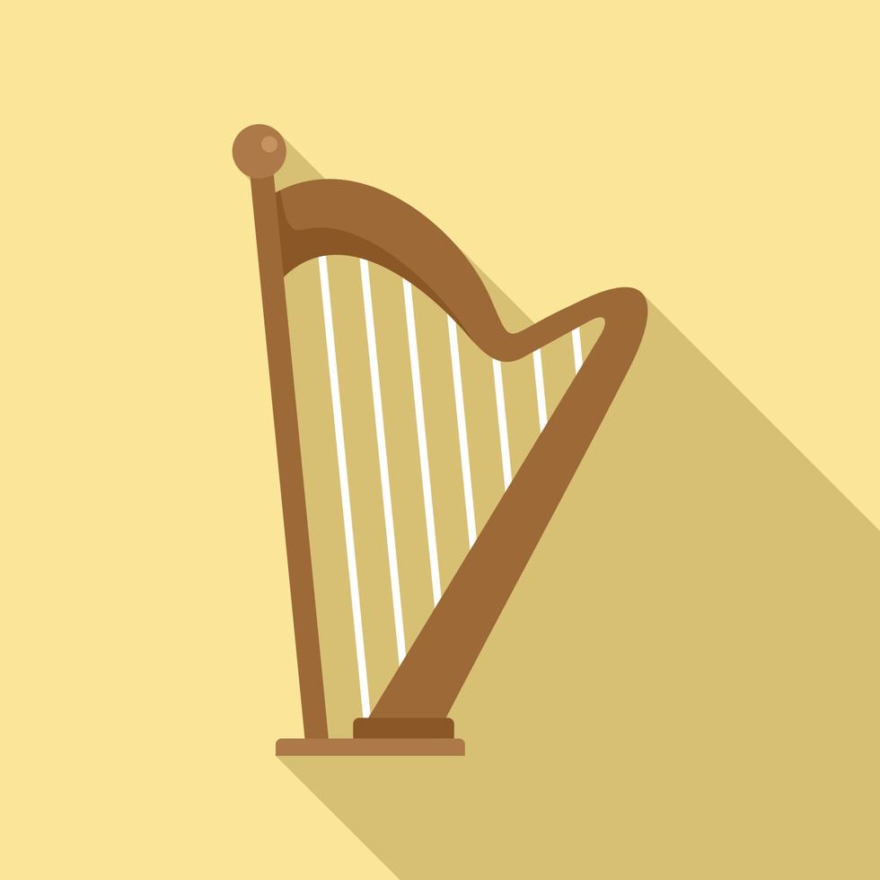 Harp icon, flat style vector