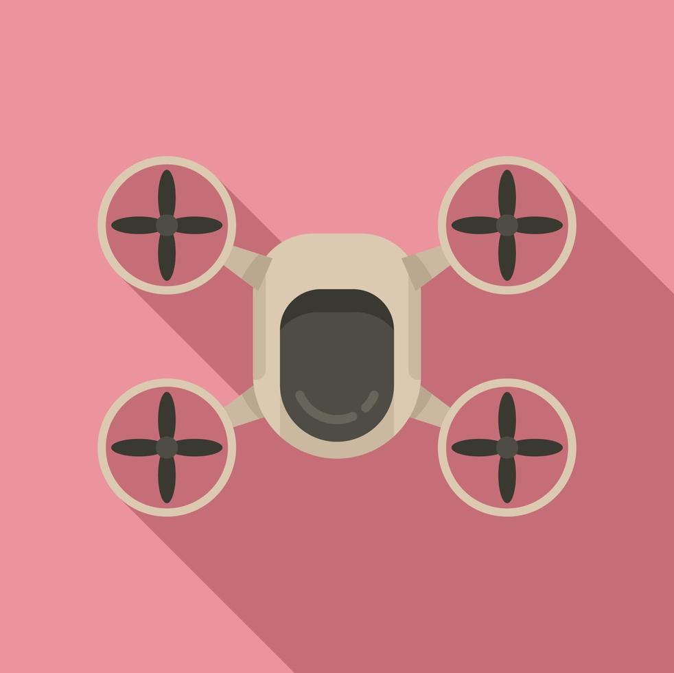 Delivery drone icon, flat style vector