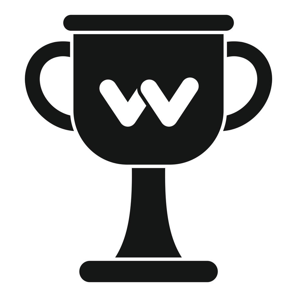 Arm wrestling cup icon, simple style vector