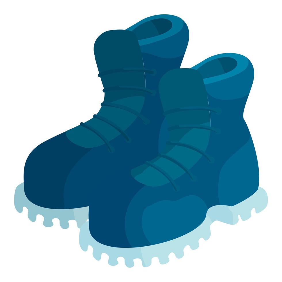 Pair of blue boots icon, cartoon style vector